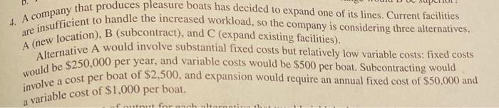 4. A company that produces pleasure boats has