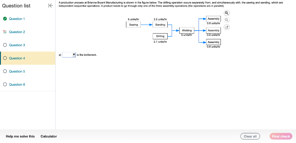 estion list I A production process at Brianna