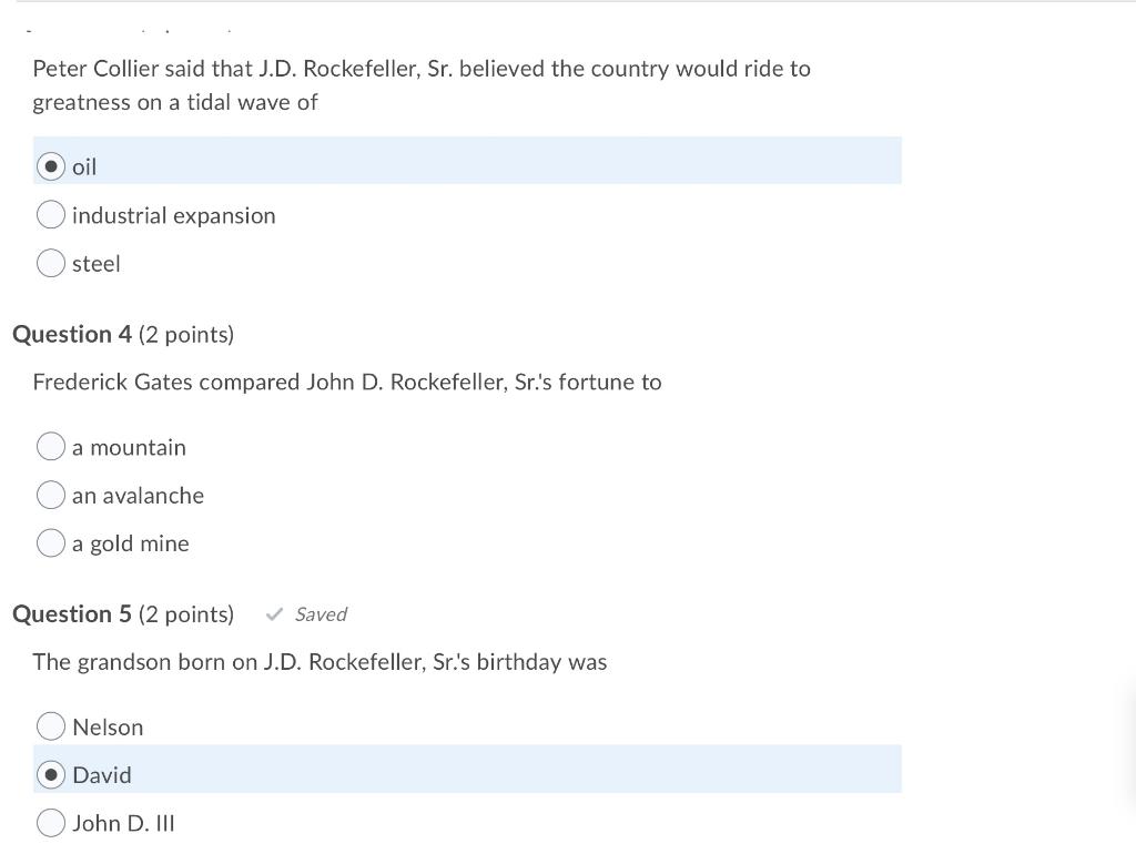 This is about Rockefeller Peter Collier said that