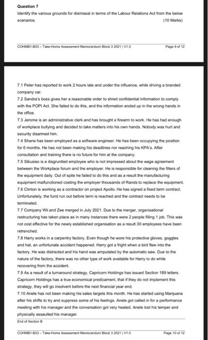 Question 7 Question 7 Identify the various