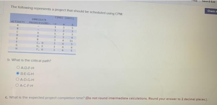 The following represents a project that should be