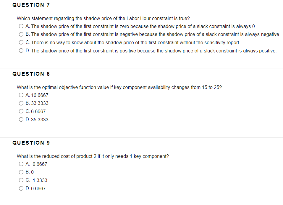 QUESTION 1 Q1 to Q10 is based on this question.