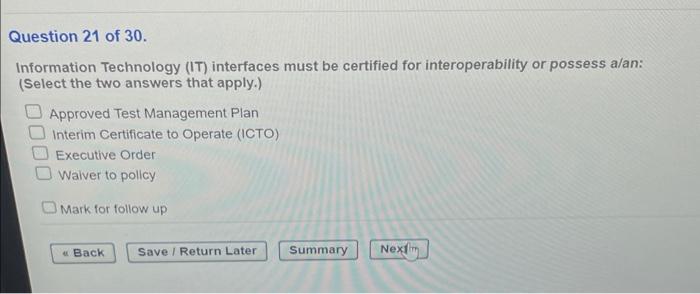 Information Technology (IT) interfaces must be