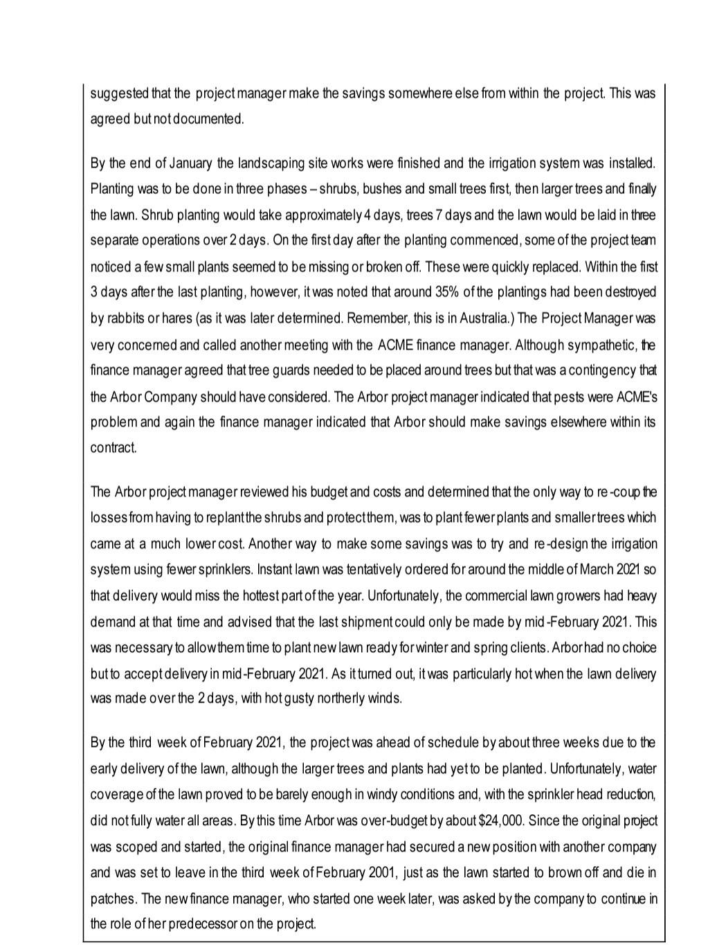 Project management please add indpeth, correct