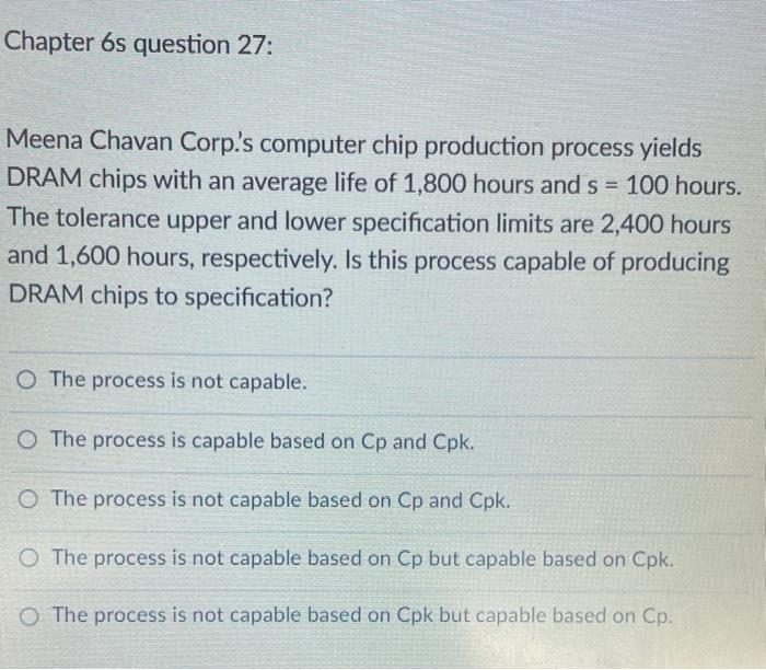 Chapter 6 s question 27 : Meena Chavan Corp.'s