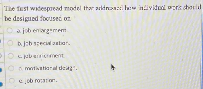 The first widespread model that addressed how