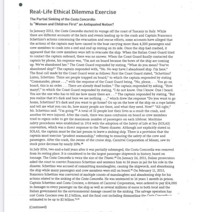 Explain how the case relates to Ethics course