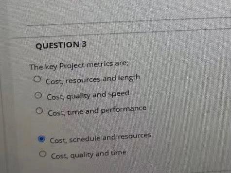 Which one was the correct answer QUESTION 7 The