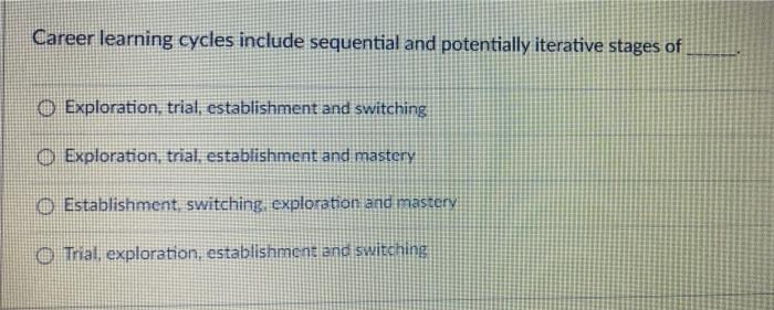 Career learning cycles include sequential and