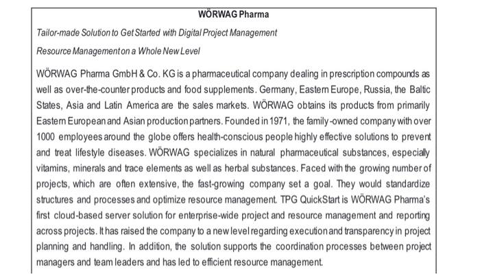 WRWAG Pharma Tailor-made Solution to Get Started