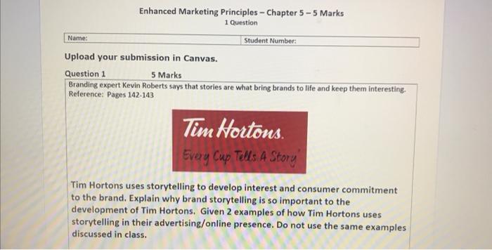 Name: Enhanced Marketing Principles - Chapter 5 -