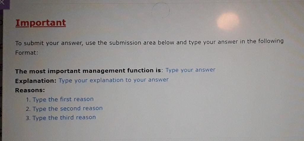 mgt 230 Question Specify which management