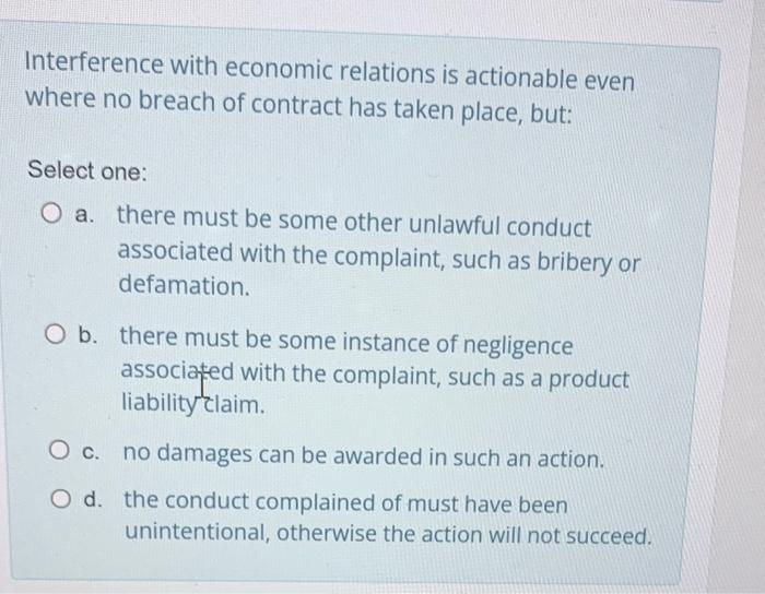 Interference with economic relations is