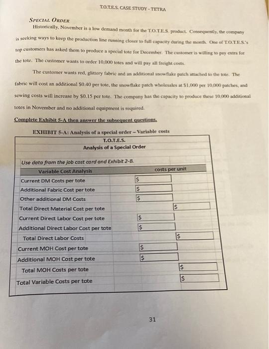 please answer all parts thankyou so much TOTES