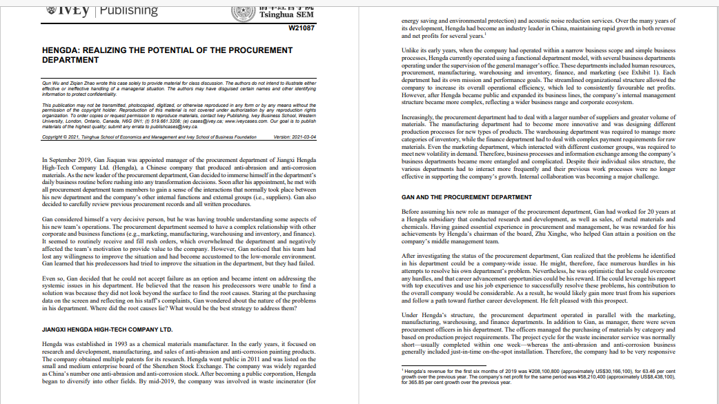 1. What are the main issues that Hengda is facing