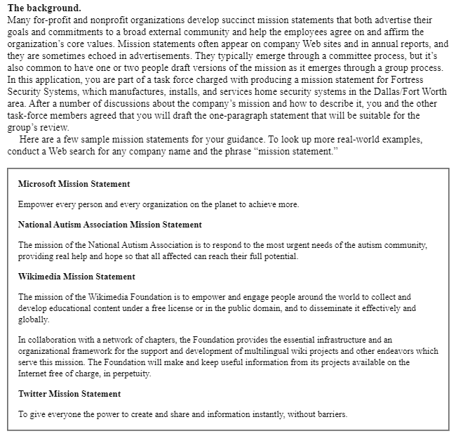 We are going to Write a Company Mission