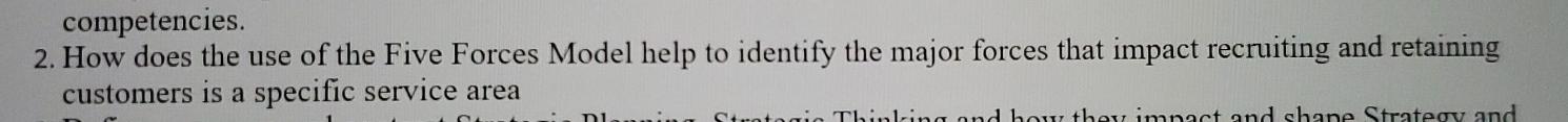 competencies. 2. How does the use of the Five
