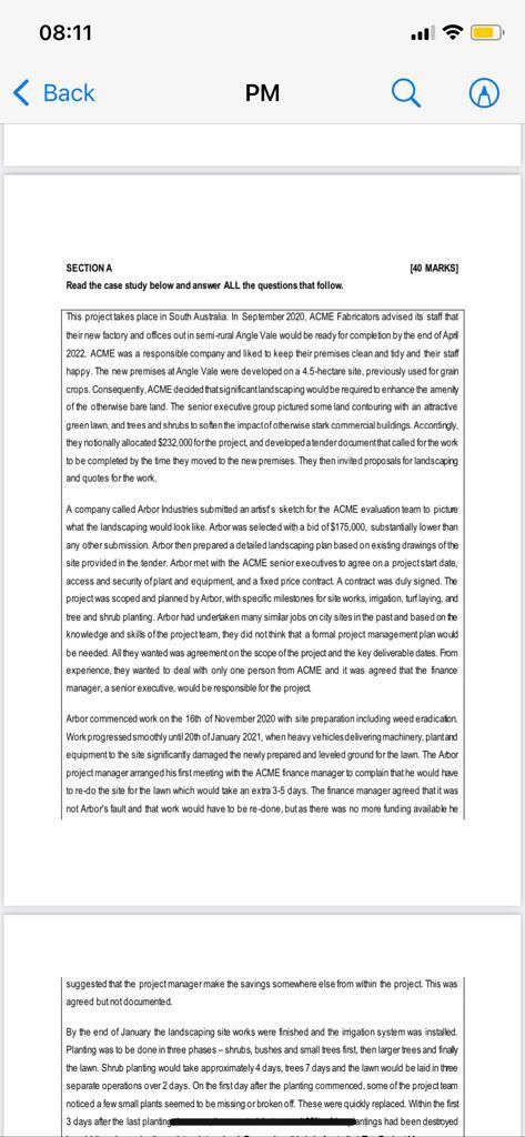 QUESTION 1 1.1 In reference to the events