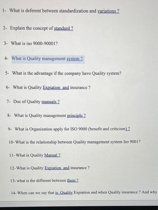 1- What is deferent between standardization and