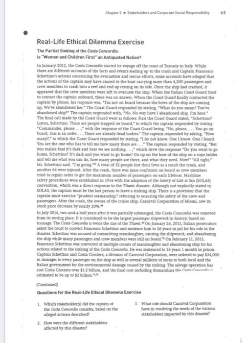 Explain how the case relates to Ethics course