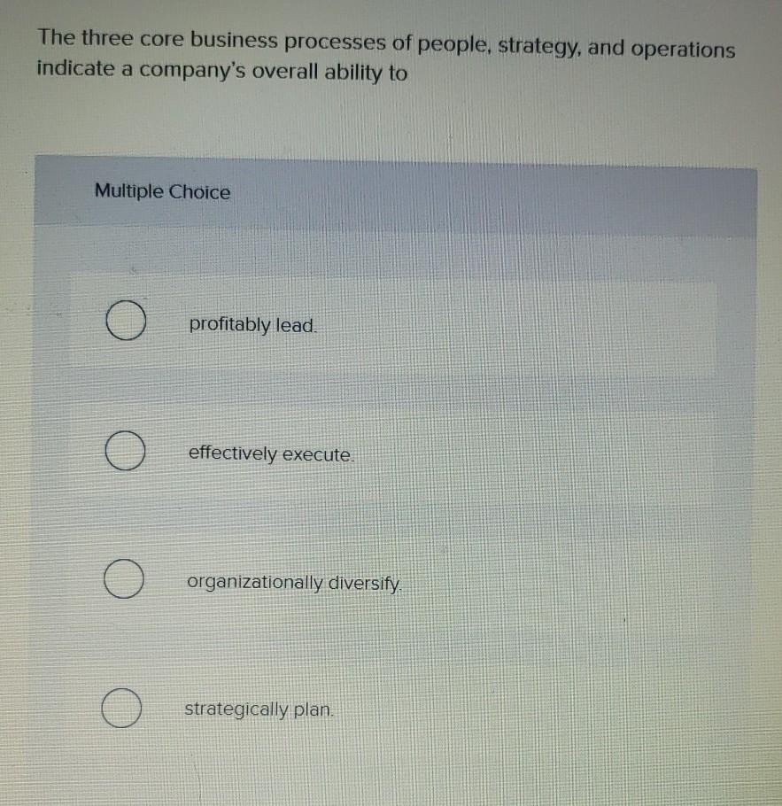 The three core business processes of people,