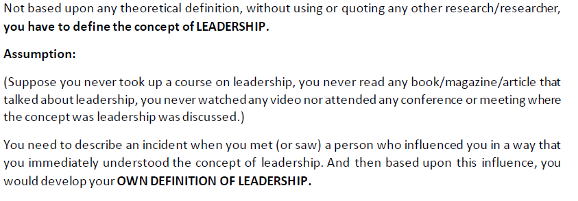 Not based upon any theoretical definition,