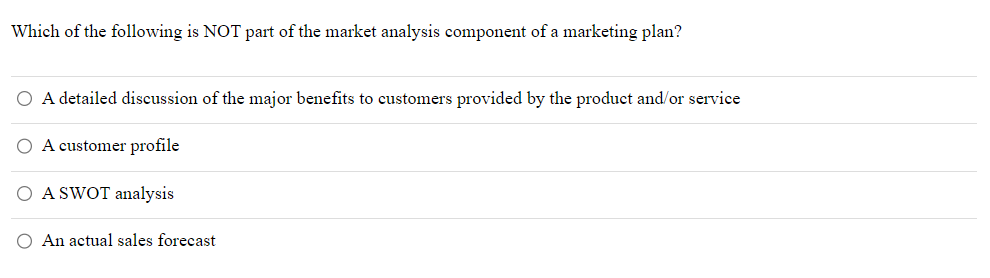 Which of the following is NOT part of the market