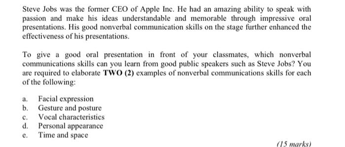 Steve Jobs was the former CEO of Apple Inc. He