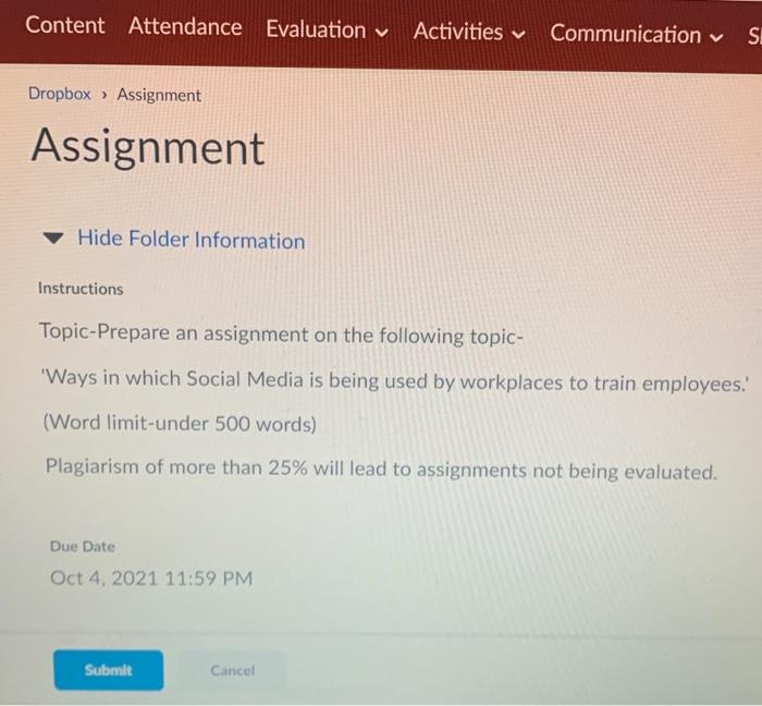please answer this Content Attendance Evaluation