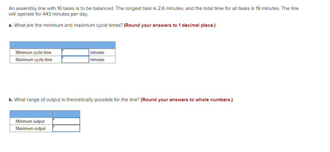 An assembly line with 16 tasks is to be balanced.