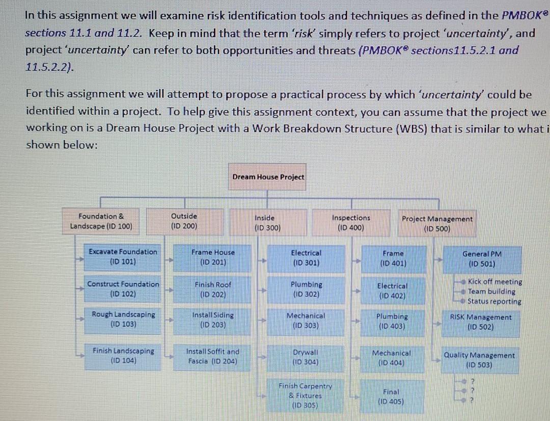 In this assignment we will examine risk