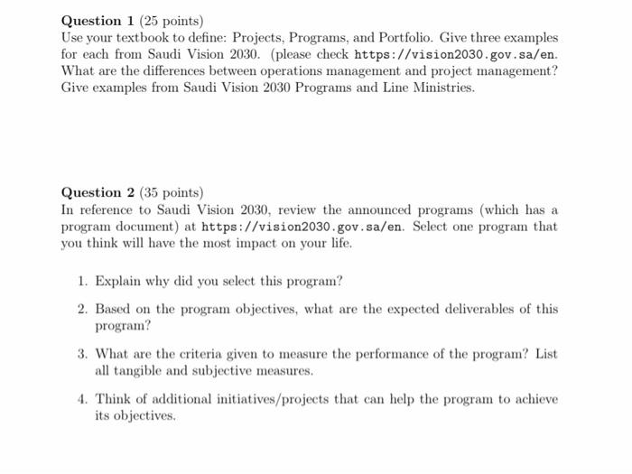 Question 1 (25 points) Use your textbook to