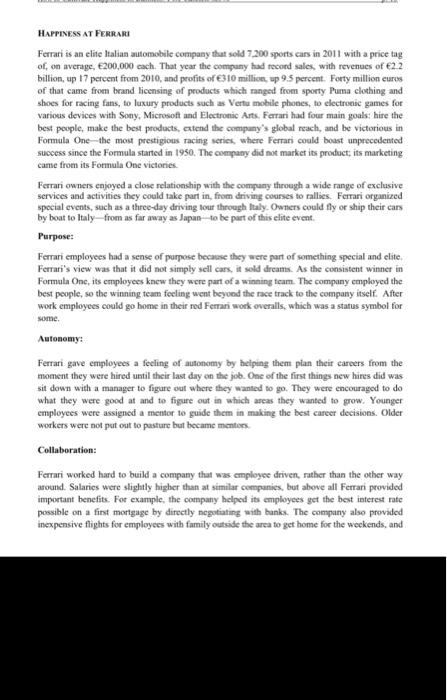 Explain how does good planning at Ferrari shape