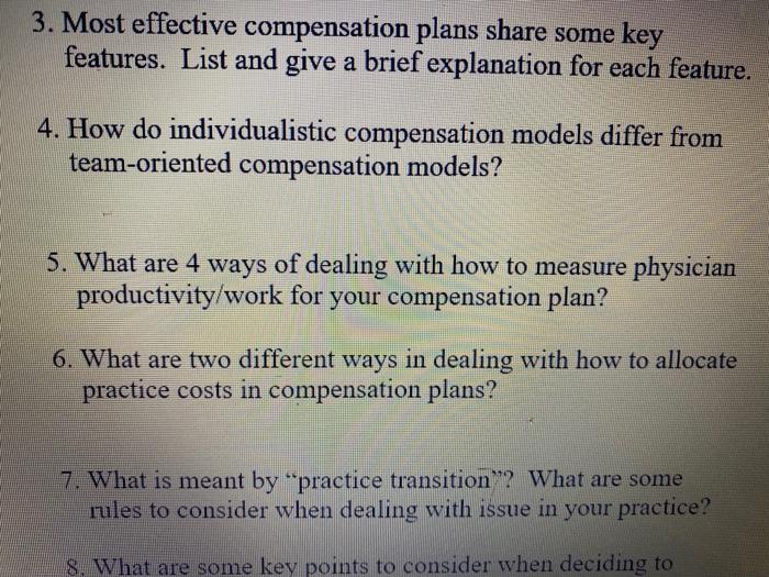 3. Most effective compensation plans share some