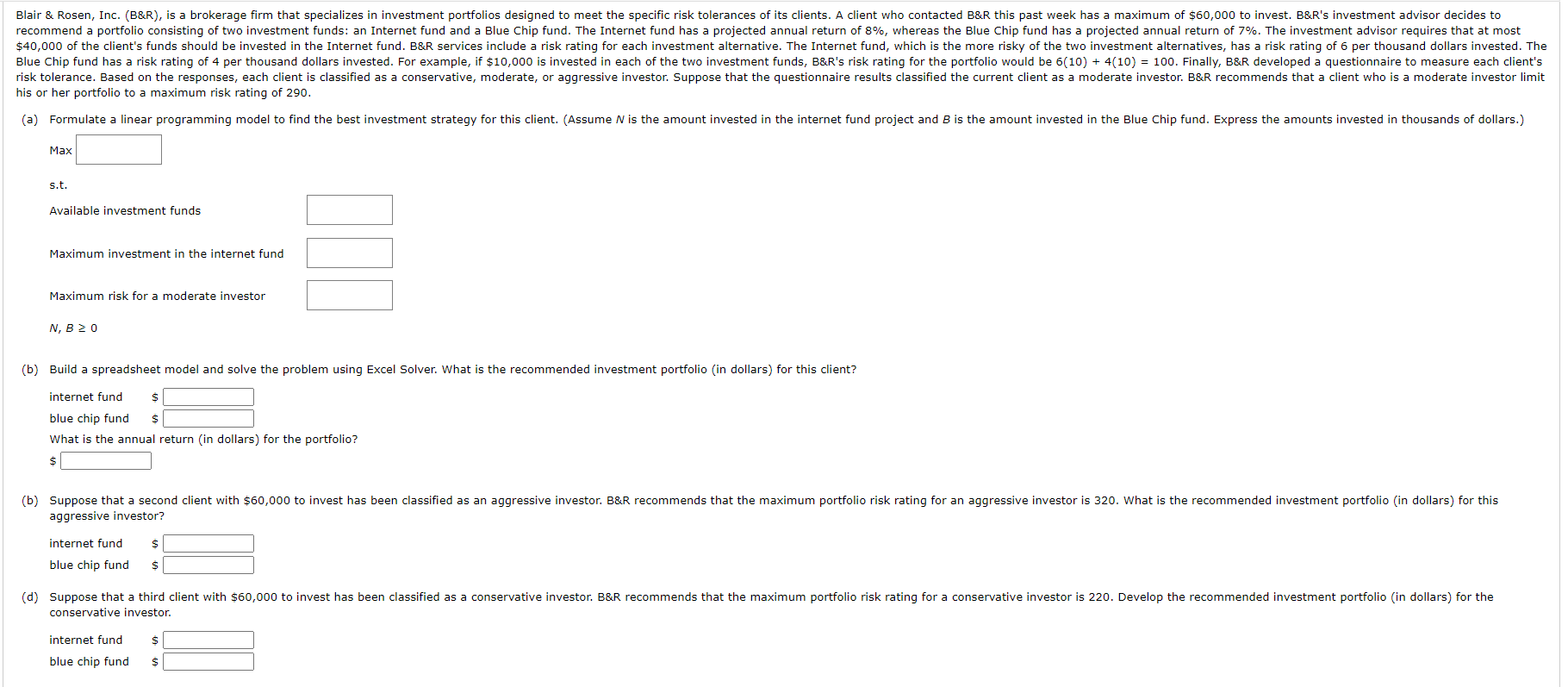 Please answer all parts in A B C & D. Thanks!