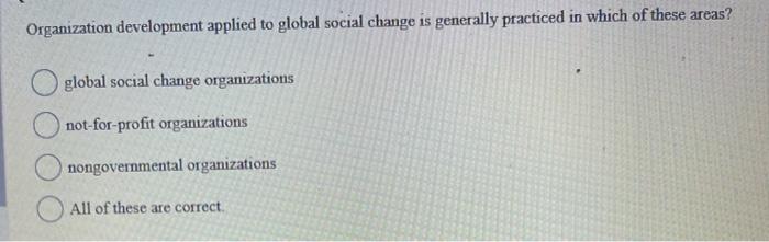 Organization development applied to global social