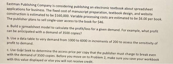 please do it on excel and show me the formulas