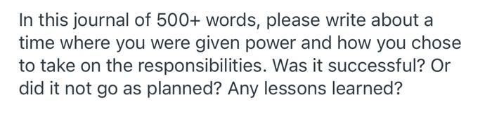 i need ASAP PLEASE In this journal of 500+ words,