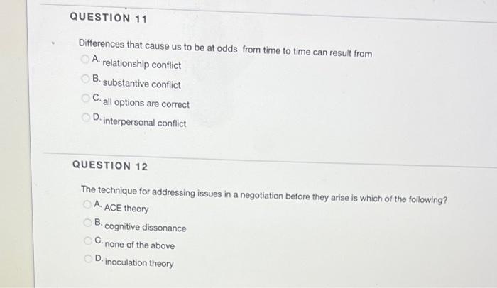QUESTION 11 Differences that cause us to be at