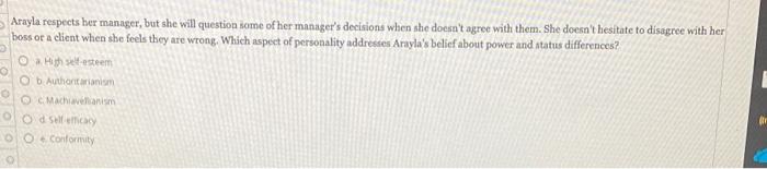 Arayla respects her manager, but she will