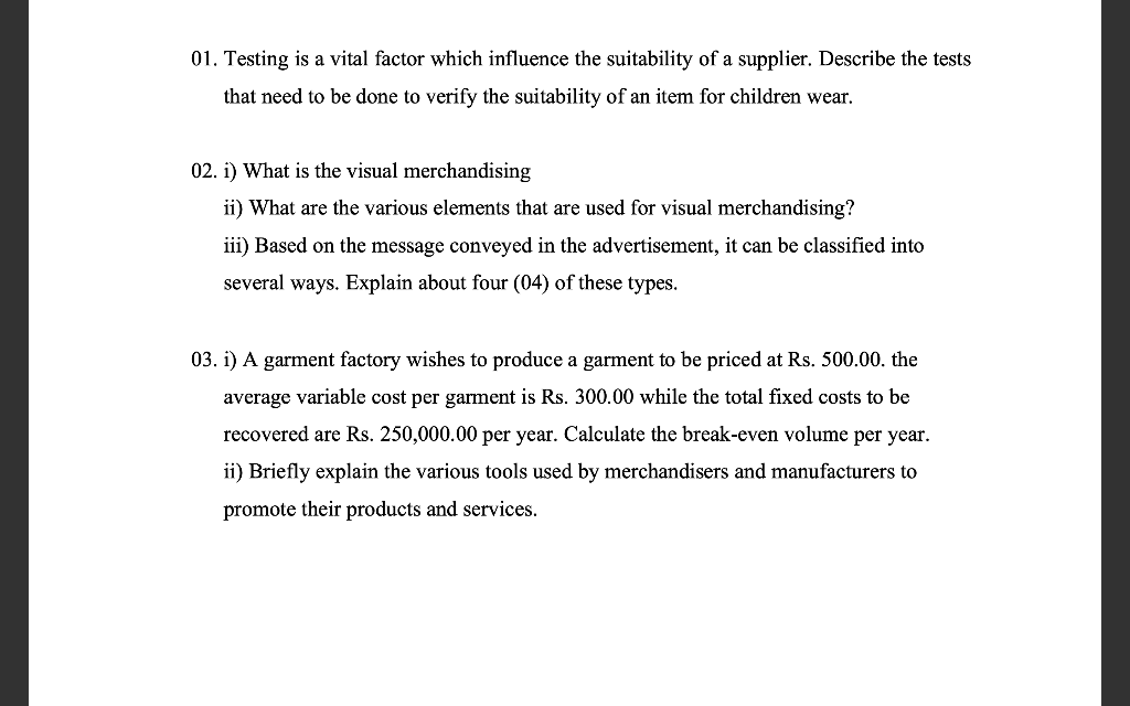 01. Testing is a vital factor which influence the