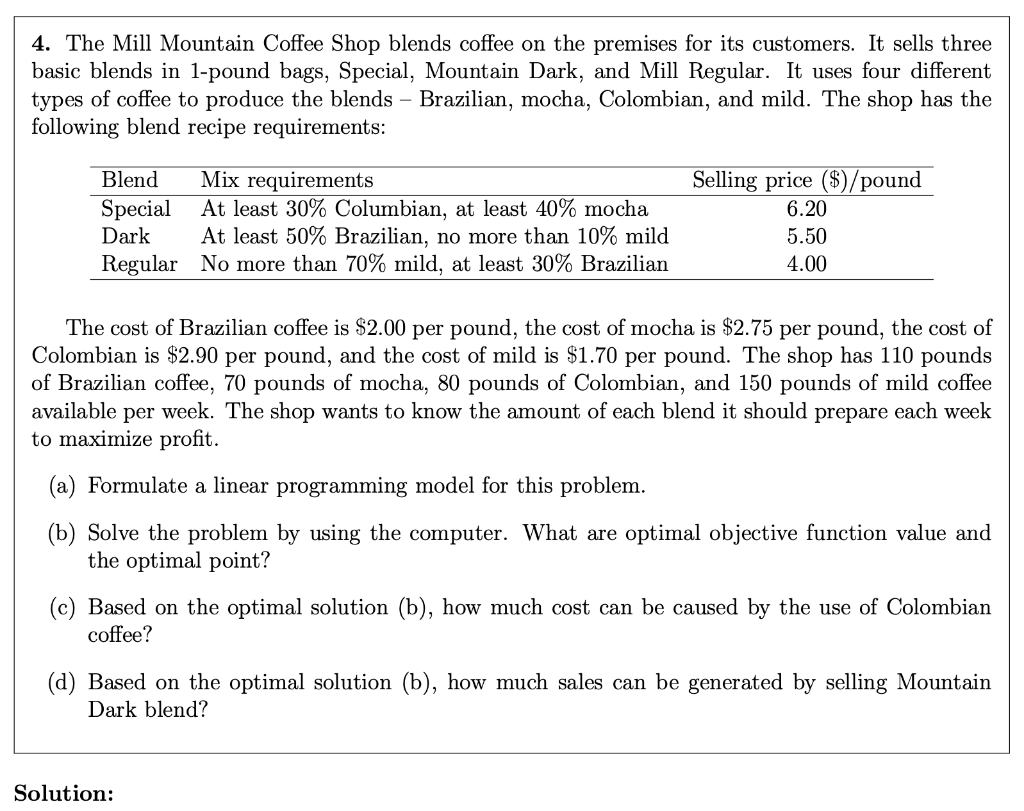 Solve using Excel-Solver and provide screenshots