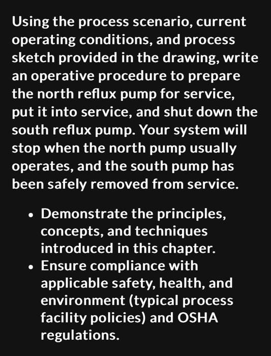 Using the process scenario, current operating