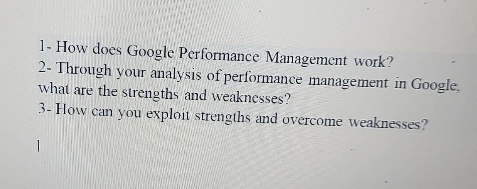 1- How does Google Performance Management work?