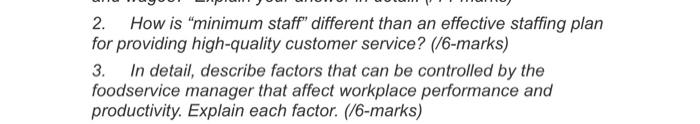2. How is "minimum staff" different than an