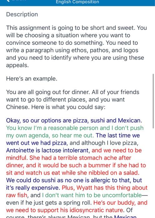 English Composition Description This assignment