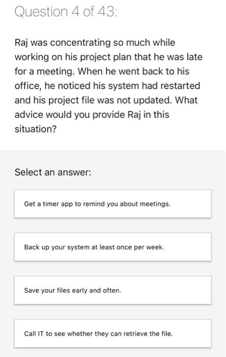 You are given a deadline for a project. What is
