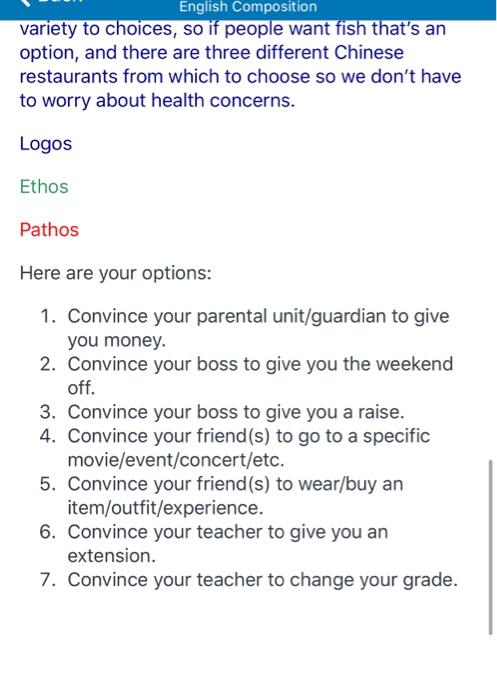 English Composition Description This assignment