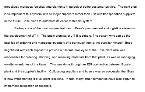 1. Why has Bose developed its supplier