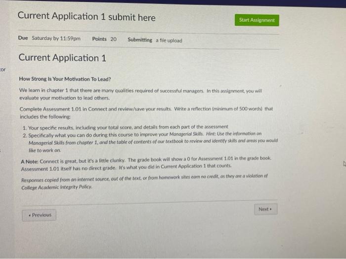 Current Application 1 submit here Start